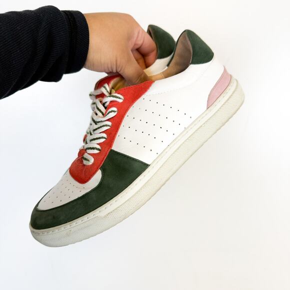 Boden Womens Lace Up Leather Trainers Sneakers Shoes White Green - 37 7 - Picture 5 of 10